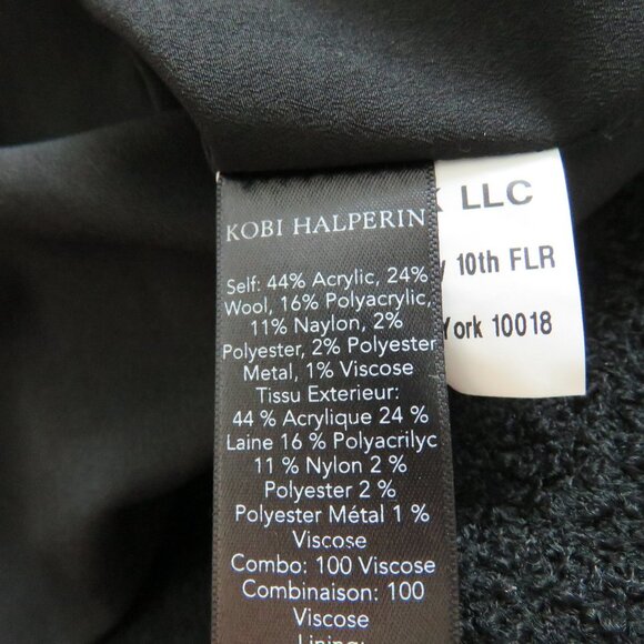 KOBI HALPERIN Black Textured Tweed Wool Blend Fit and Flare Dress Office Siren - Picture 14 of 14